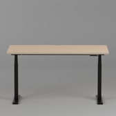 Model 301 Electric Standing Desk | Beige | 55 x 27 in | Black Legs
