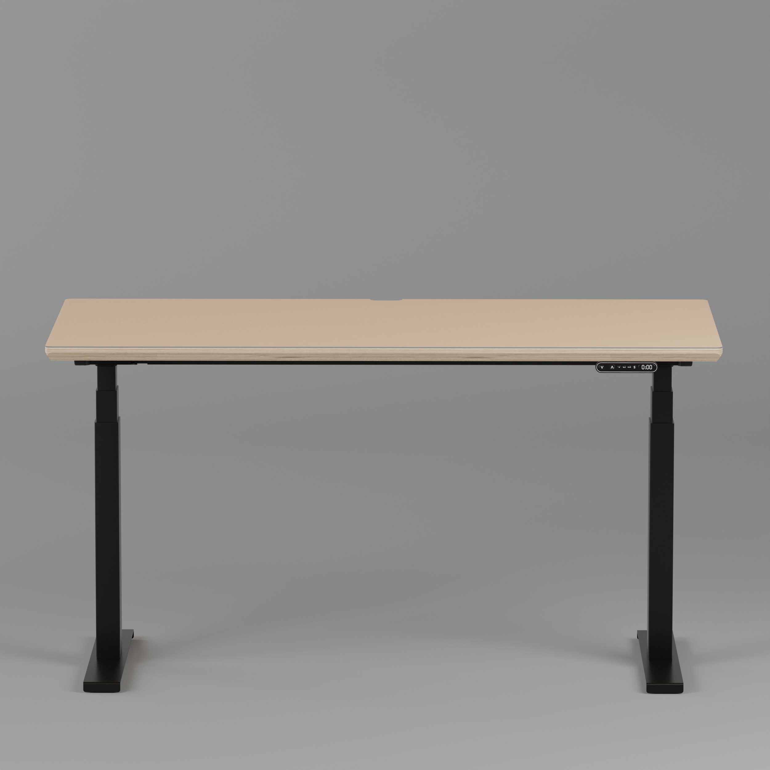 Model 301 Electric Standing Desk | Beige | 55 x 27 in | Black Legs