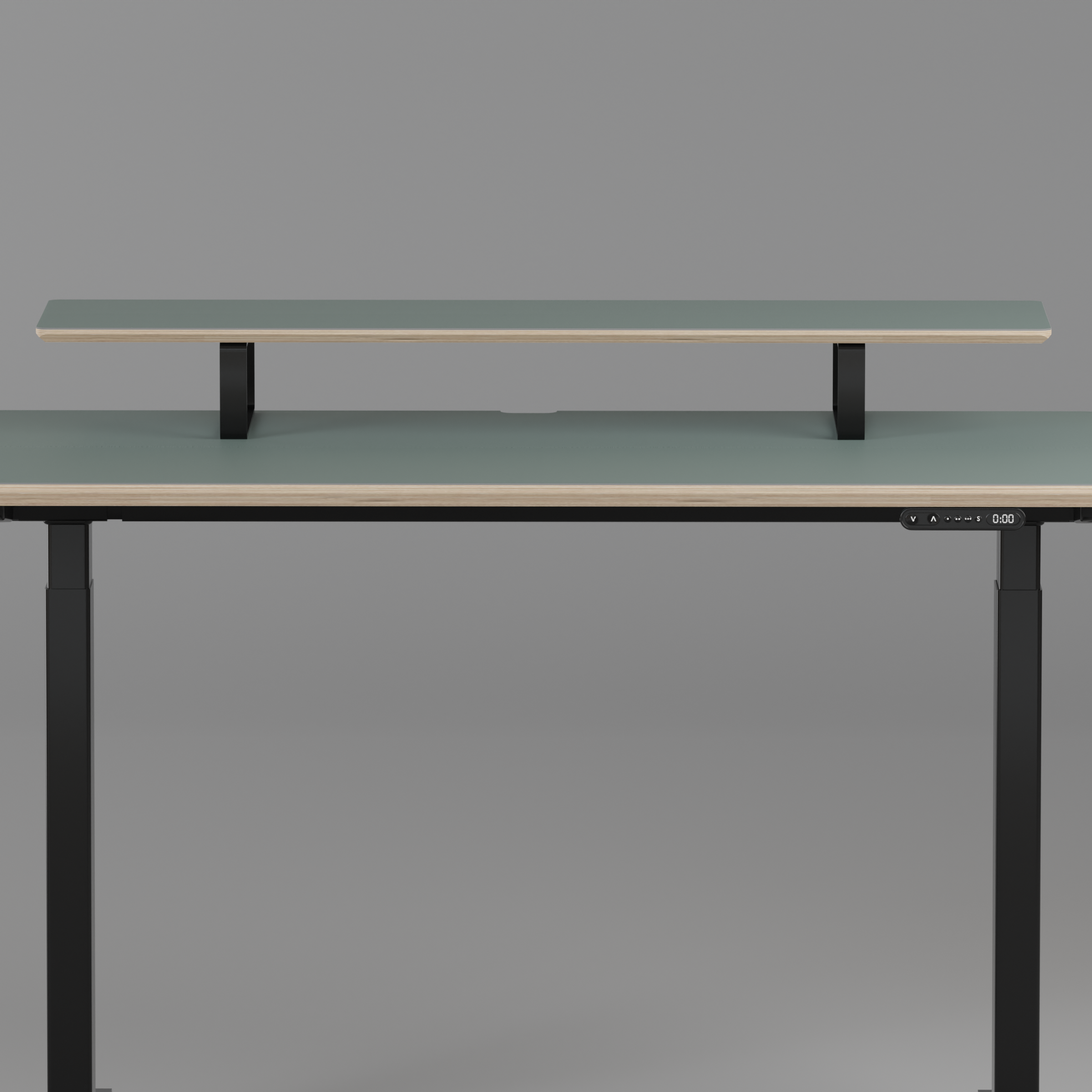 Model 301 | Height Adjustable Desk/Standing Desk (59"x29") | Moss Green | Black Legs