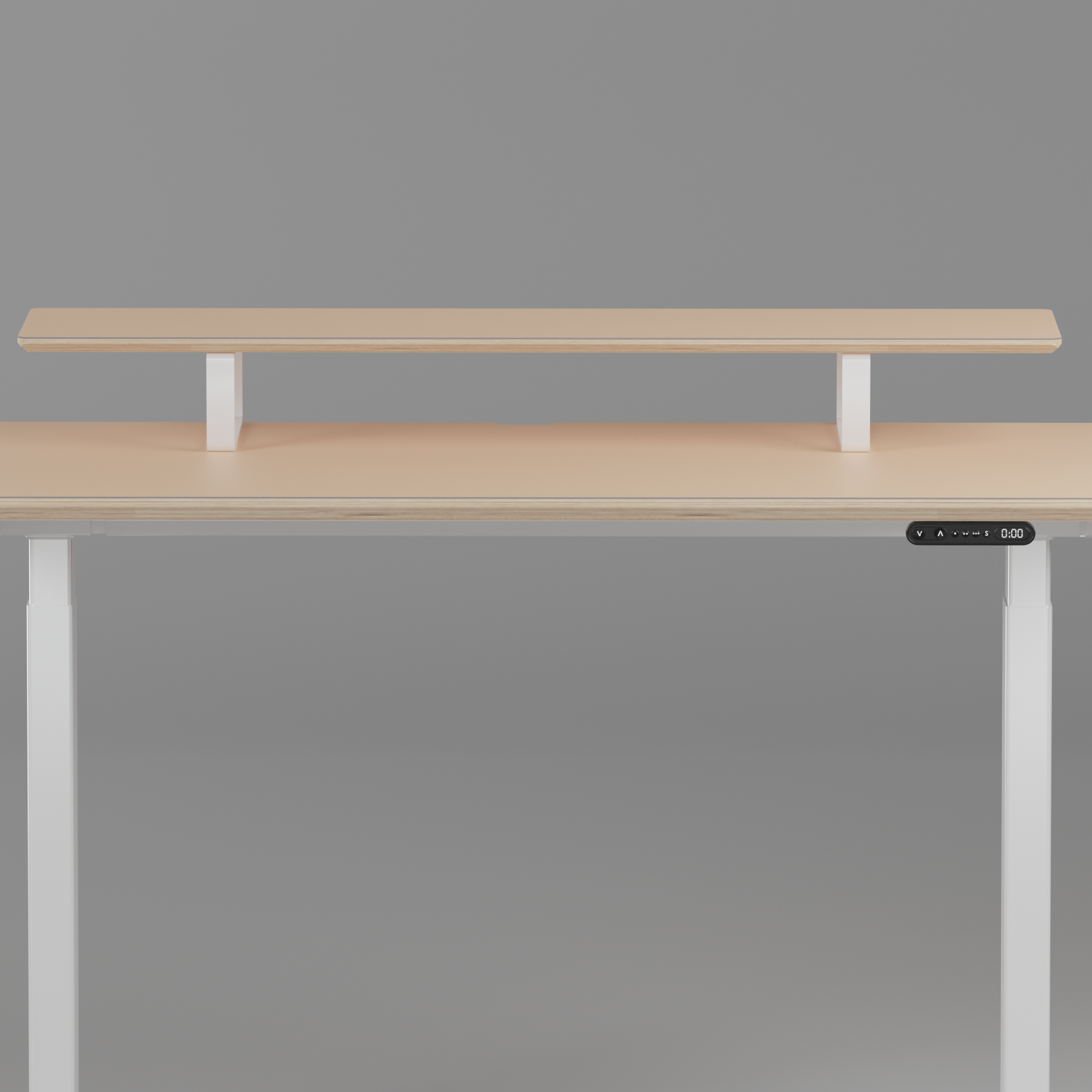 Model 301 | Height Adjustable/Standing Desk (59"x29")  | Beige | White Legs