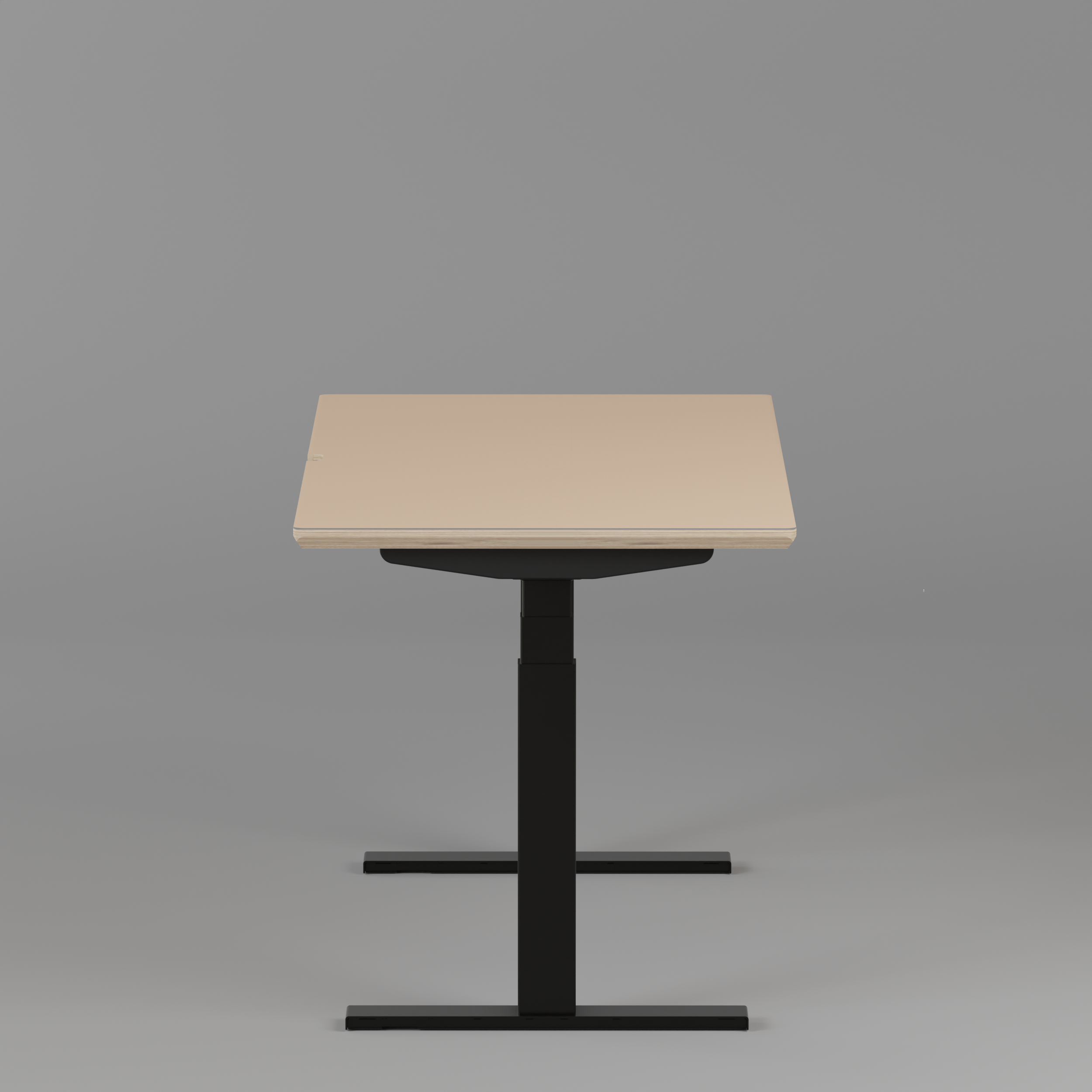 Model 301 Electric Standing Desk | Beige | 55 x 27 in | Black Legs