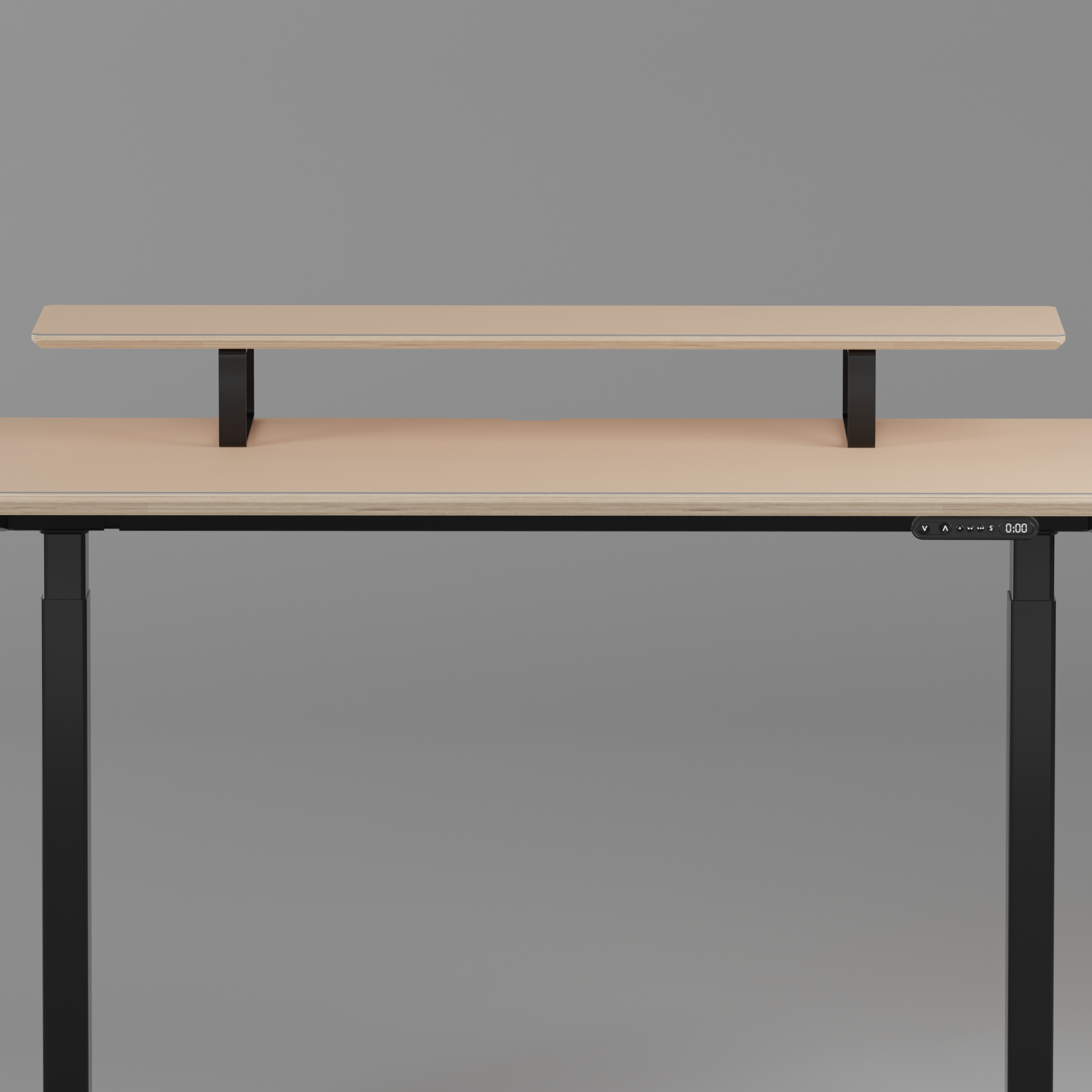 Model 301 | Height Adjustable Desk/Standing Desk (59"x29")  | Beige | Black Legs