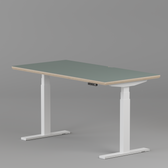 Model 301 Electric Standing Desk | Moss Green | 55 x 27 in | White Legs