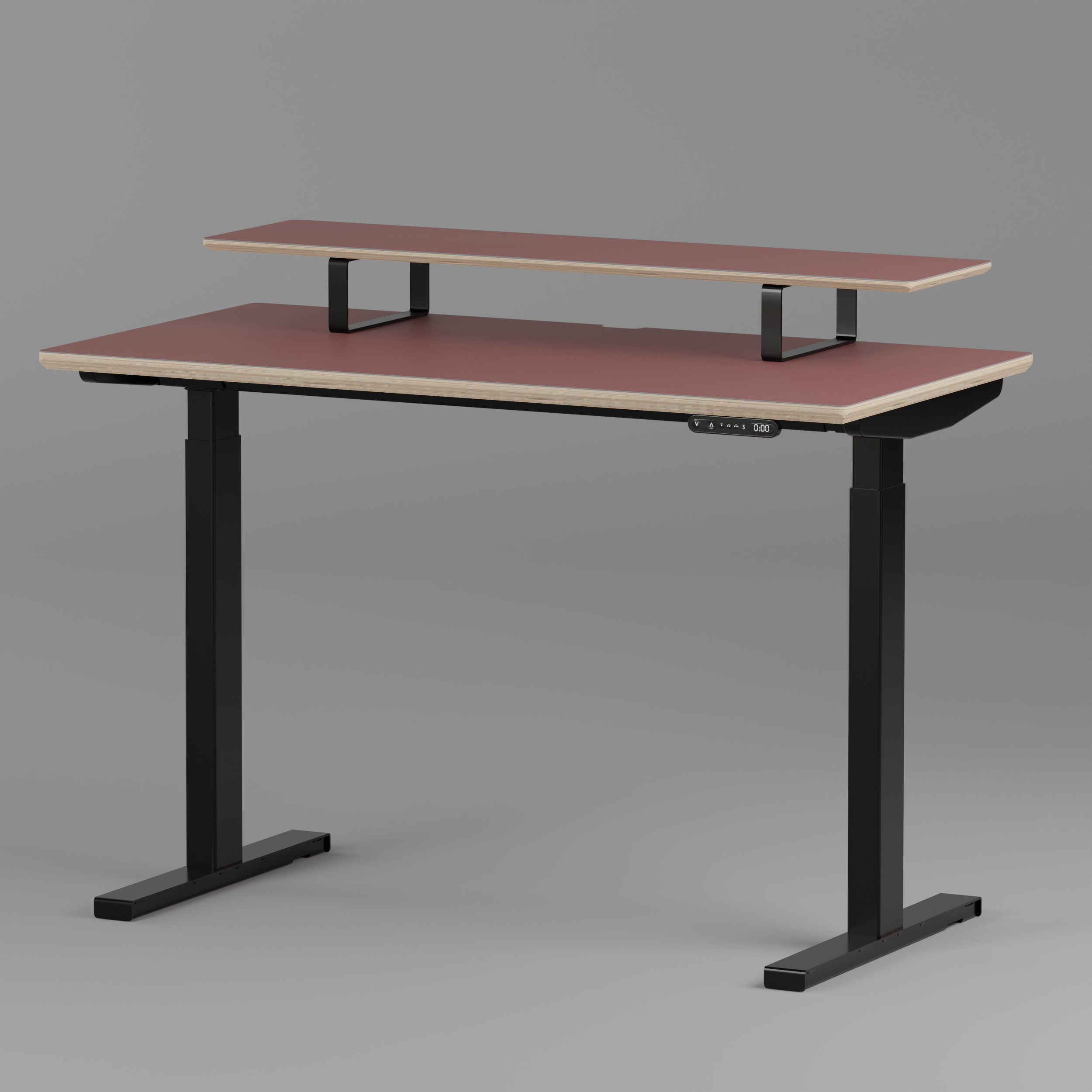 Model 301 | Height Adjustable Desk/Standing Desk (48"x24") | Rosso | Black Legs