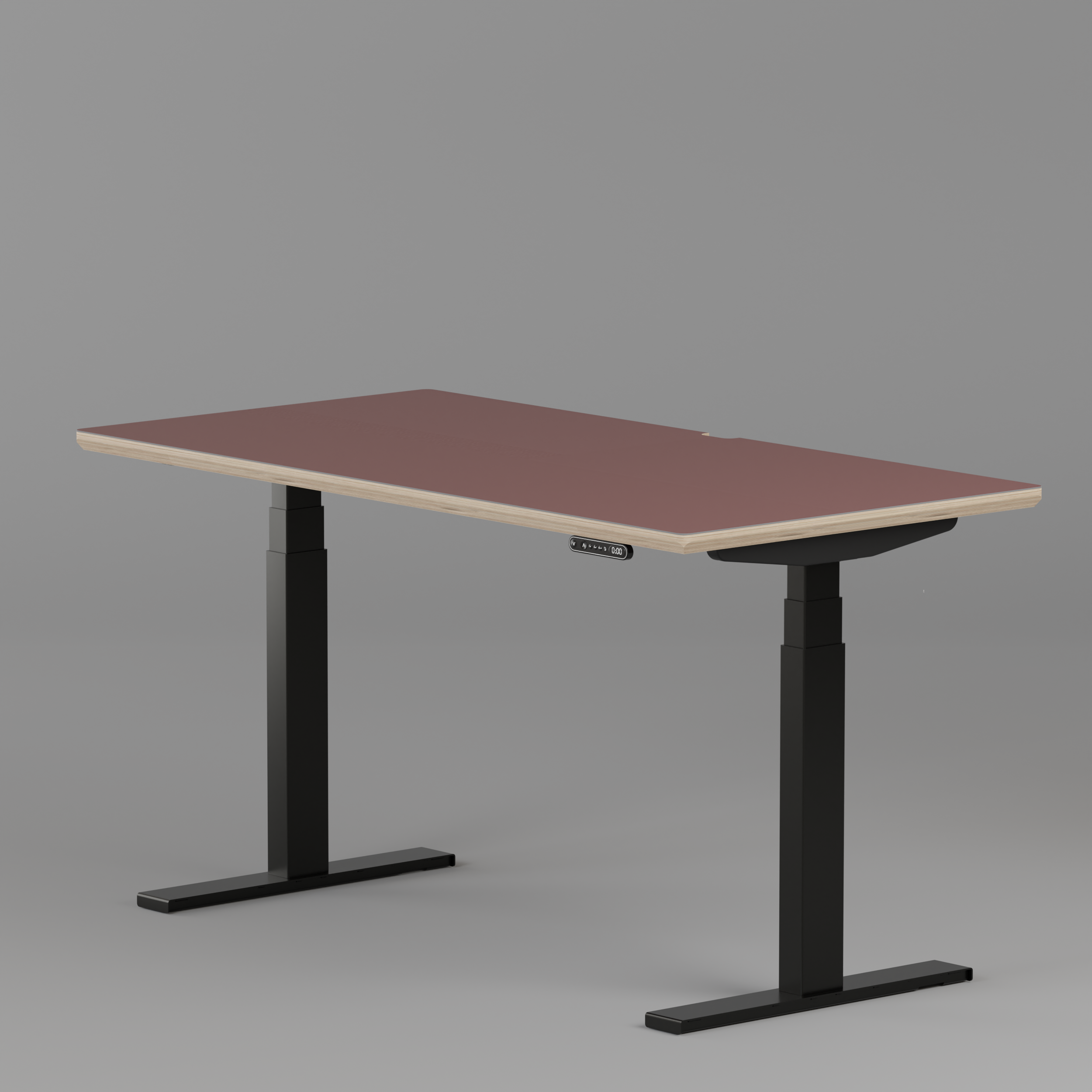 Model 301 Electric Standing Desk | Rosso | 55 x 27 in | Black Legs