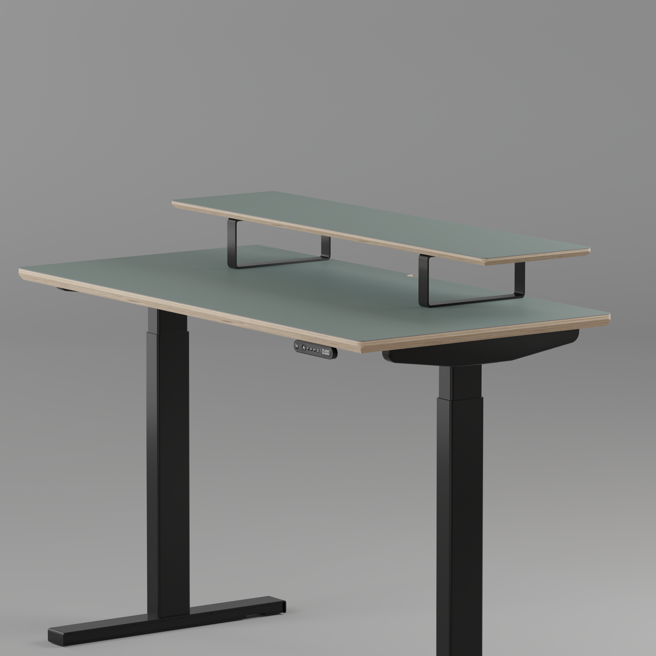 Model 301 | Height Adjustable Desk/Standing Desk (48"x24") | Moss Green | Black Legs