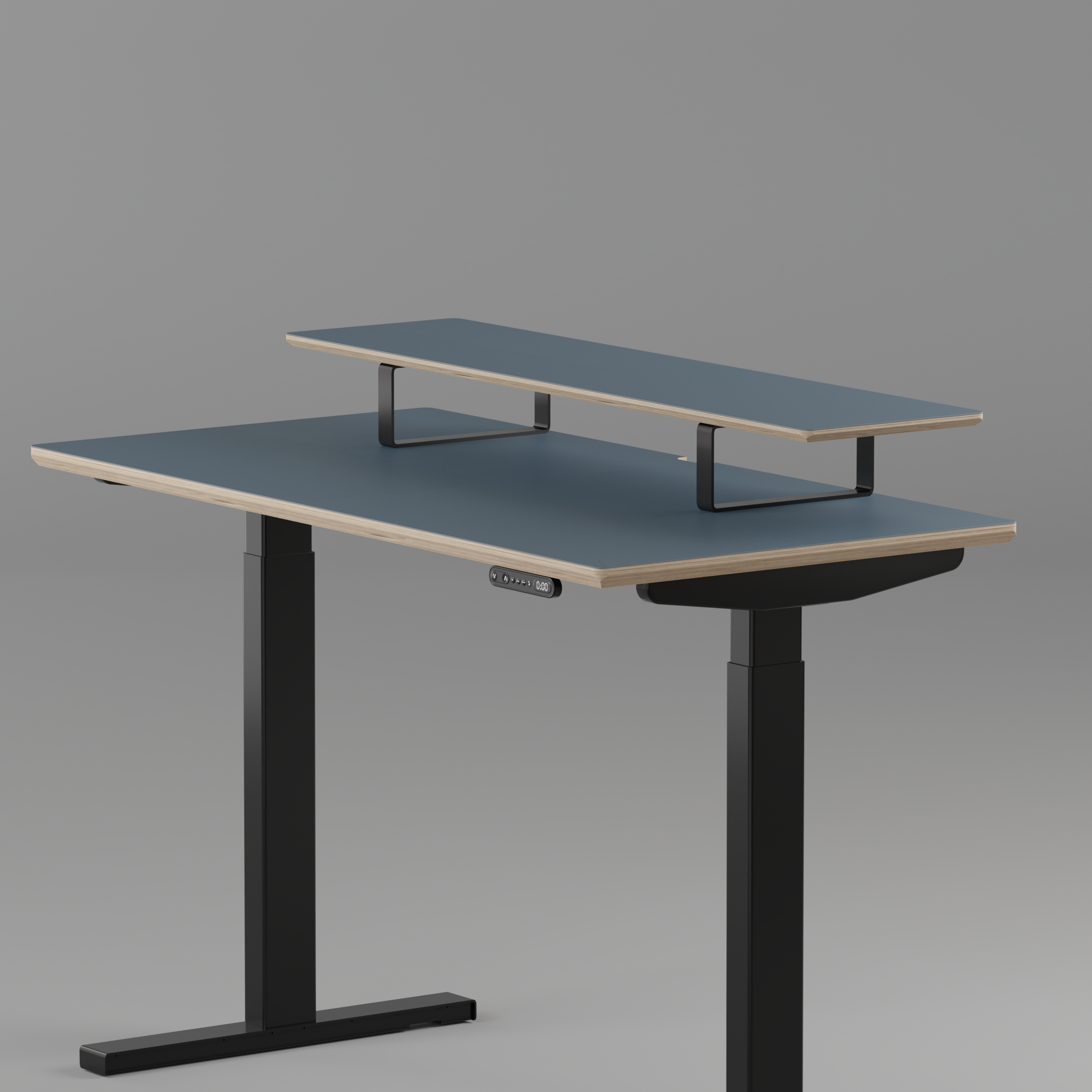 Model 301 | Height Adjustable Desk/Standing Desk (48"x24") | Yale Blue | Black Legs