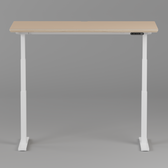 Model 301 Electric Standing Desk | Beige | 55 x 27 in | White Legs