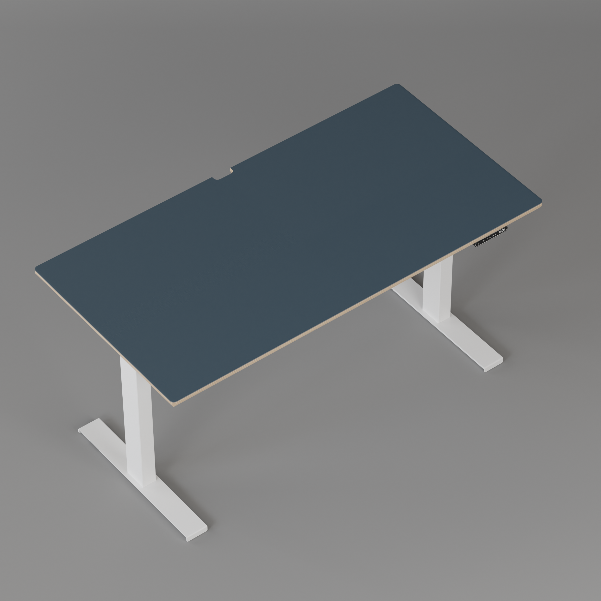 Model 301 Electric Standing Desk | Yale Blue  | 55 x 27 in | White Legs