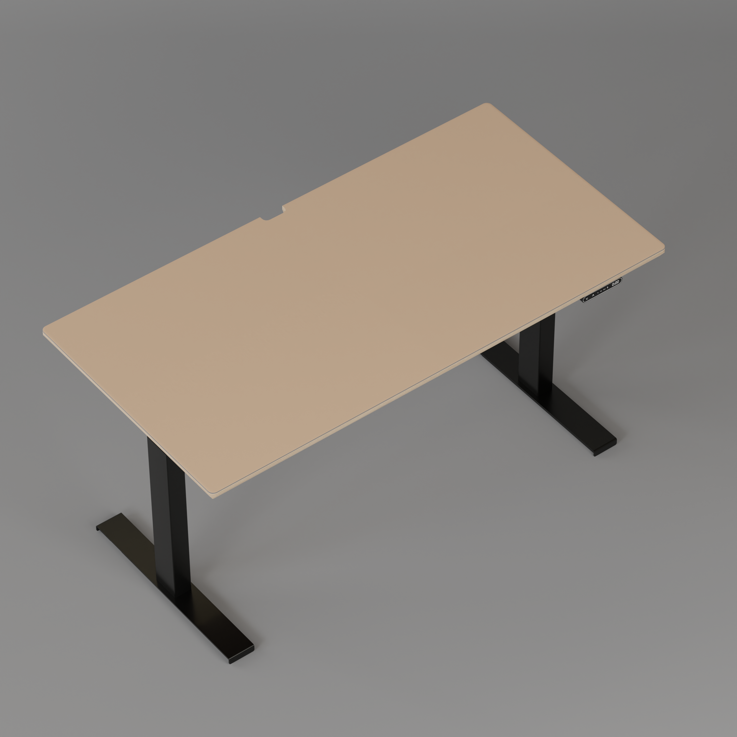 Model 301 Electric Standing Desk | Beige | 55 x 27 in | Black Legs