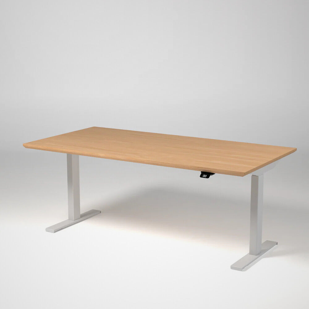 Model 304 | Pro High-Speed Solid-Wood Desk (58"x29") | Oak Wood | White Legs
