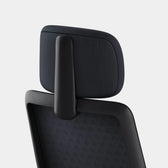 Verve Chair ergonomic office chair headrest detail in dark blue