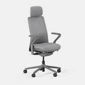 Grey VerveChair ergonomic office chair with headrest and armrests, modern office design