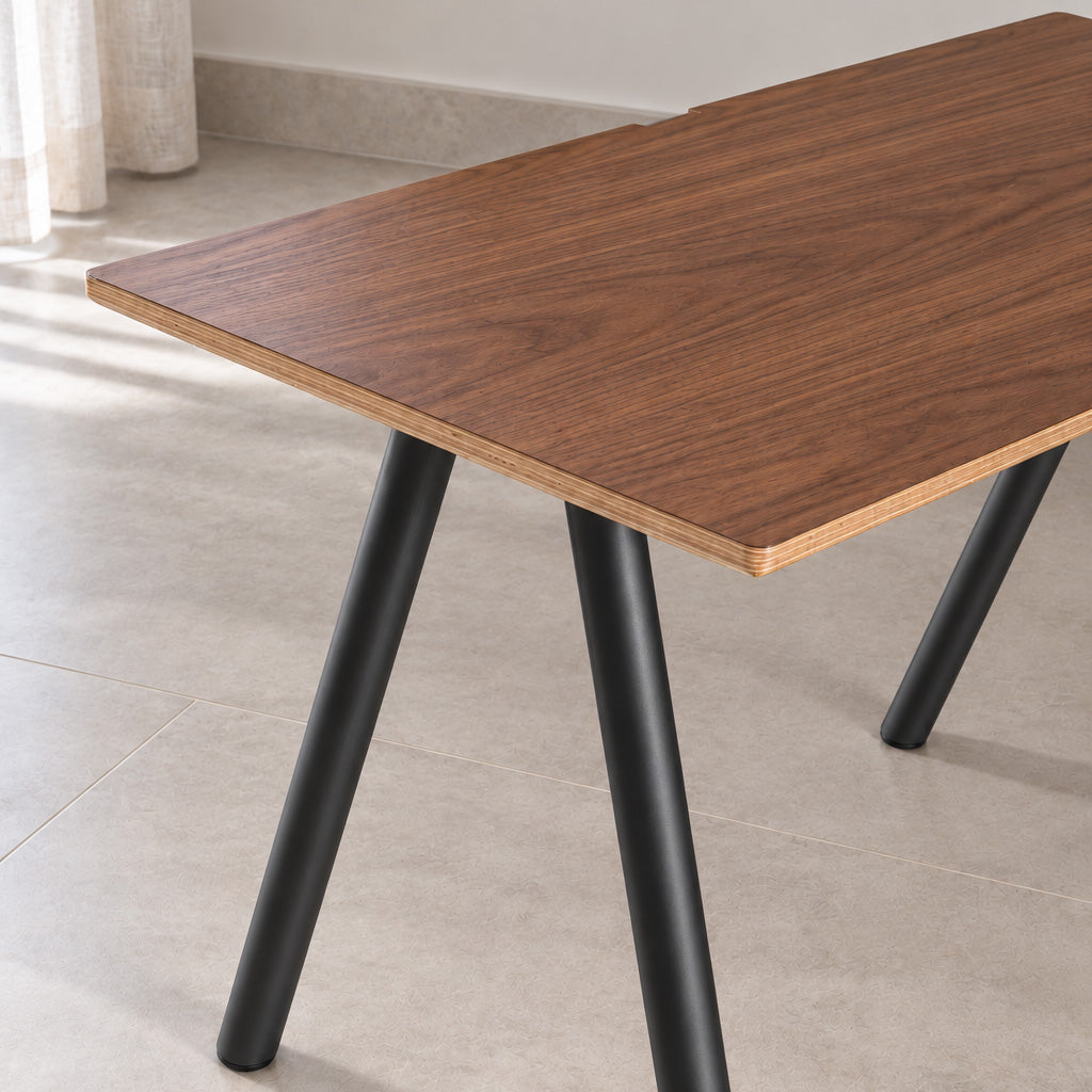 Model 203 Office Desk | Walnut Veneer | Black Legs