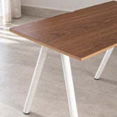 Model 203 Office Desk | Walnut Veneer | White Legs