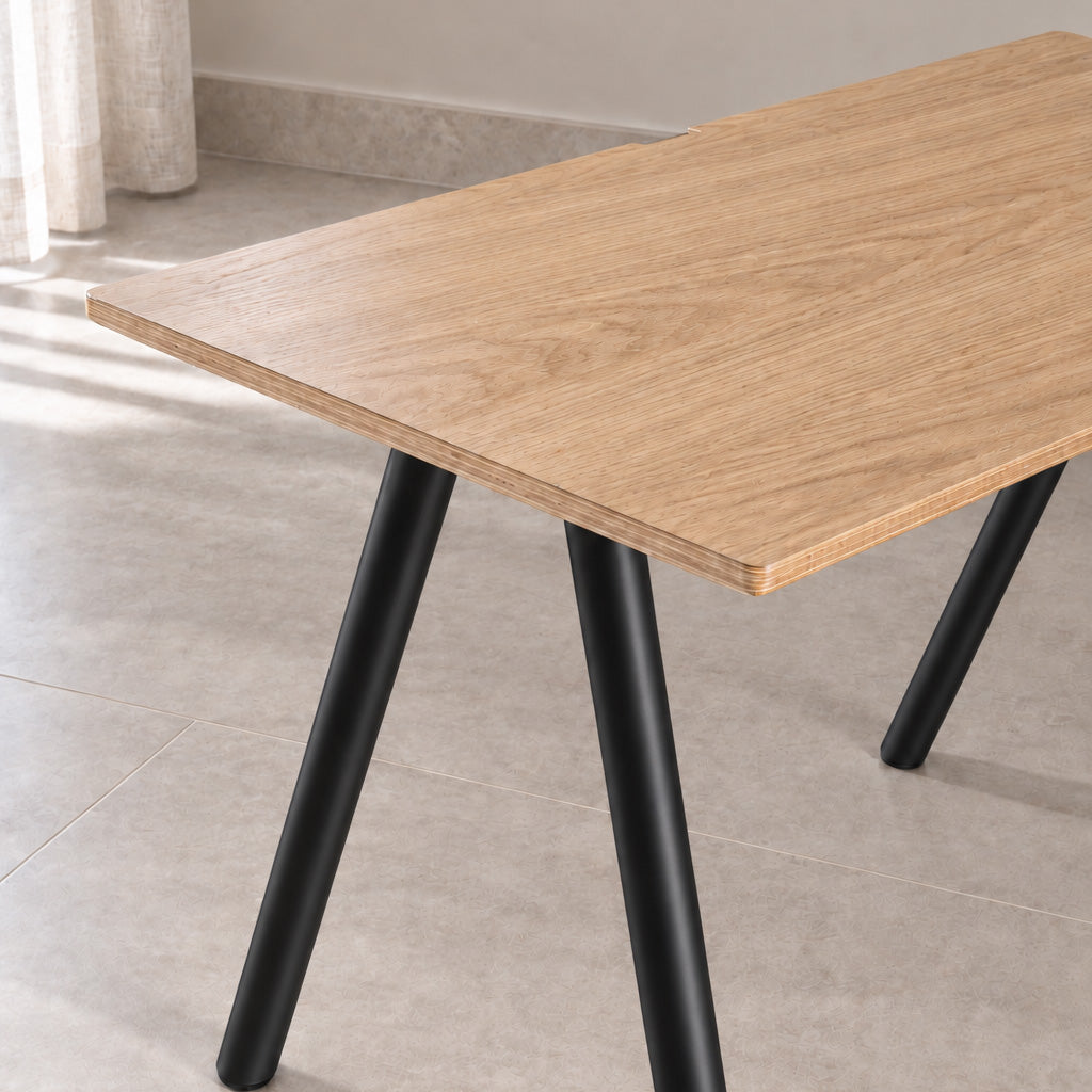 Model 203 Office Desk | Oak Veneer | Black Legs