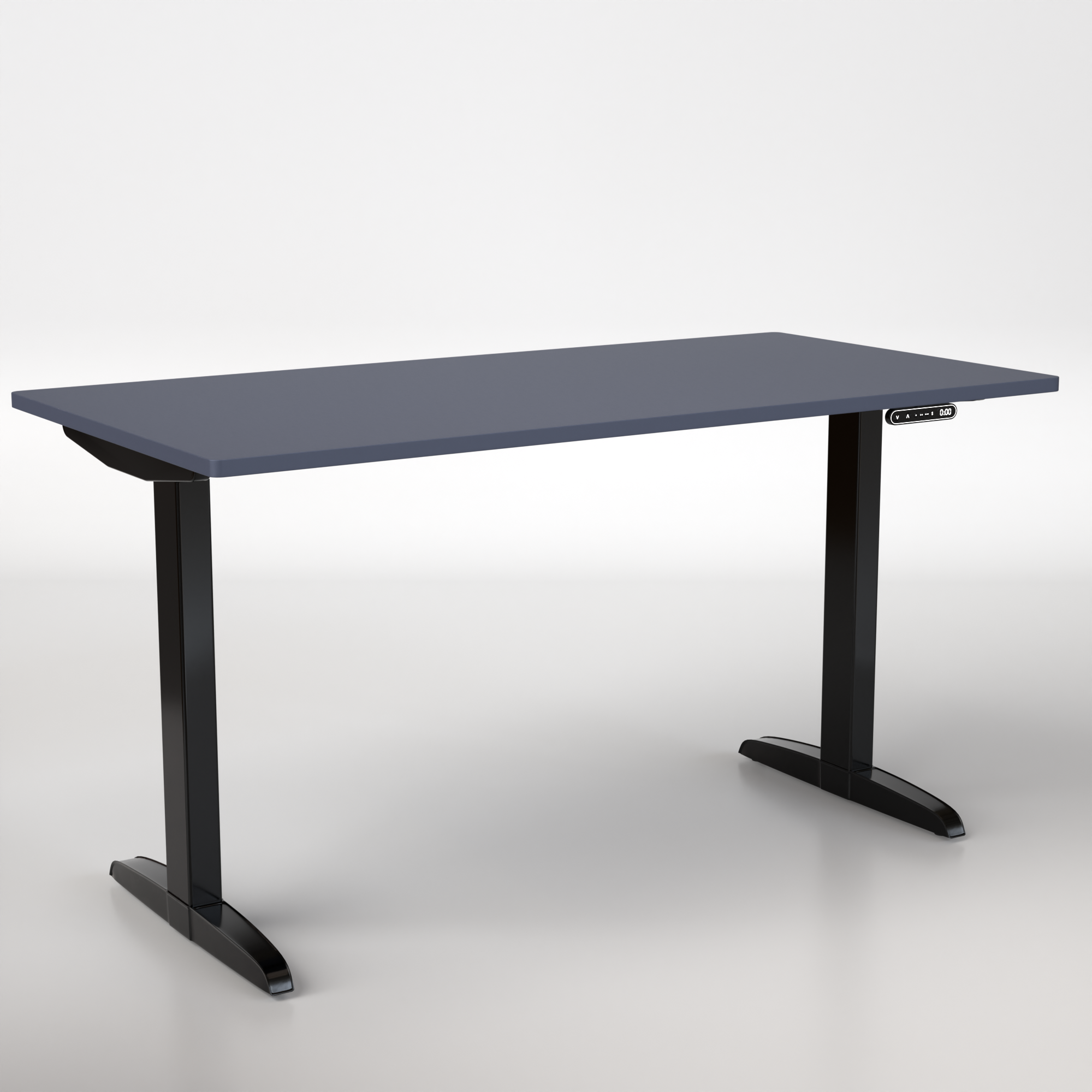 Model 301 | Everyday Electric Sit-Stand Desk (55"x27") | Blue | Black Legs