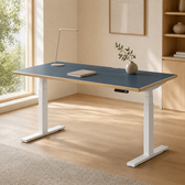 Model 301 Electric Standing Desk | Yale Blue  | 55 x 27 in | White Legs