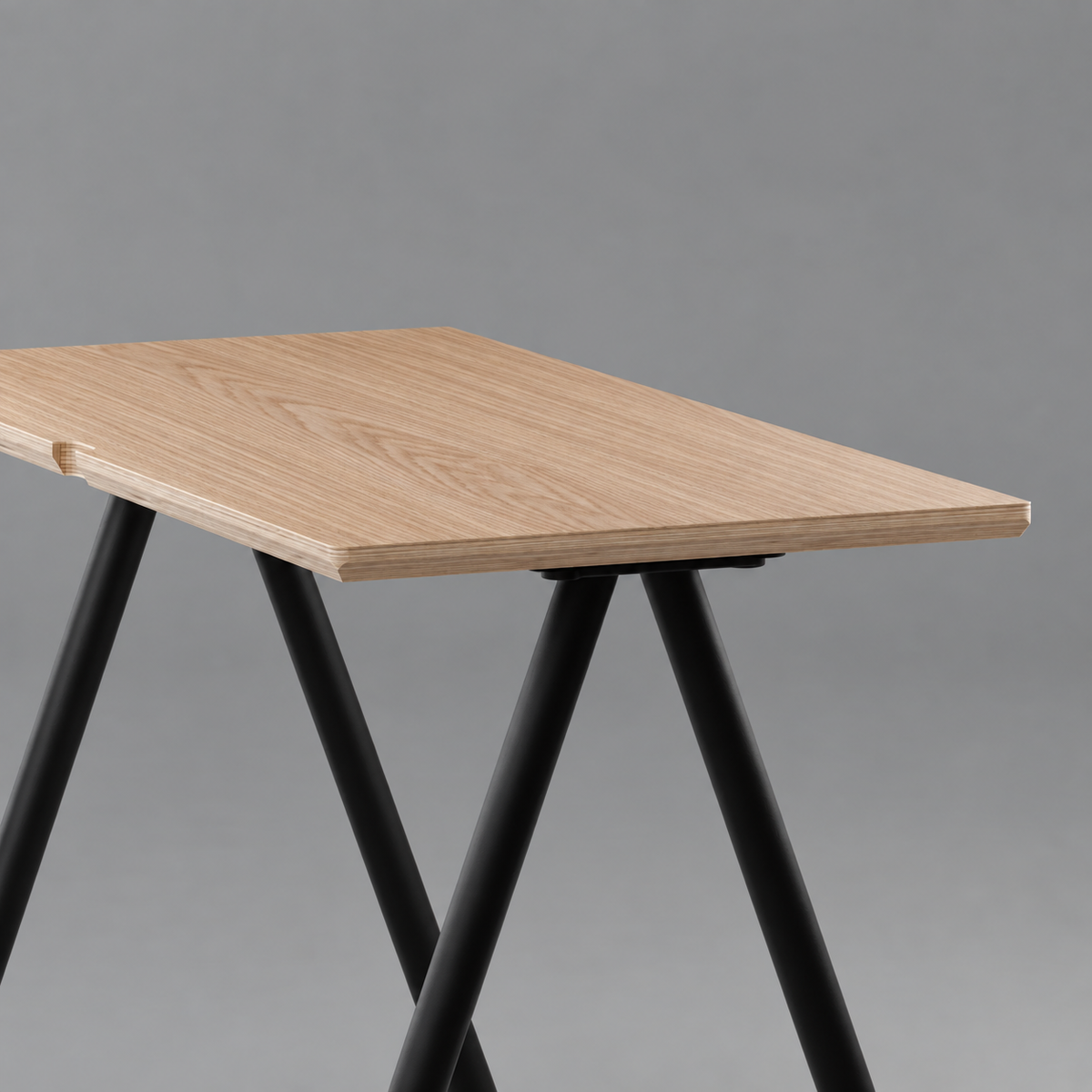 Model 203 Office Desk | Oak Veneer | Black Legs
