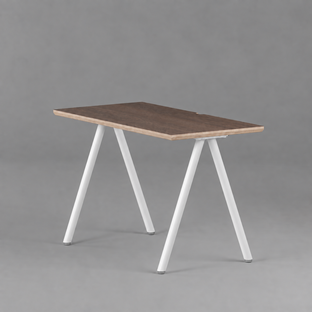 Model 203 Office Desk | Walnut Veneer | White Legs