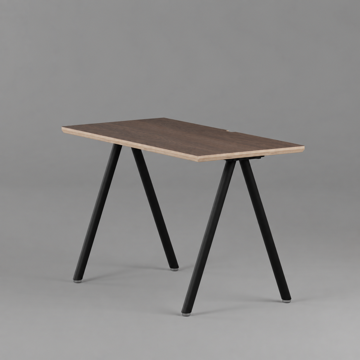 Model 203 Office Desk | Walnut Veneer | Black Legs