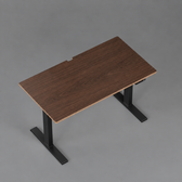 Model 301 Electric Standing Desk | Walnut Veneer | 48 x 24 in | Black Legs