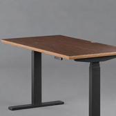 Model 301 Electric Standing Desk | Walnut Veneer | 48 x 24 in | Black Legs