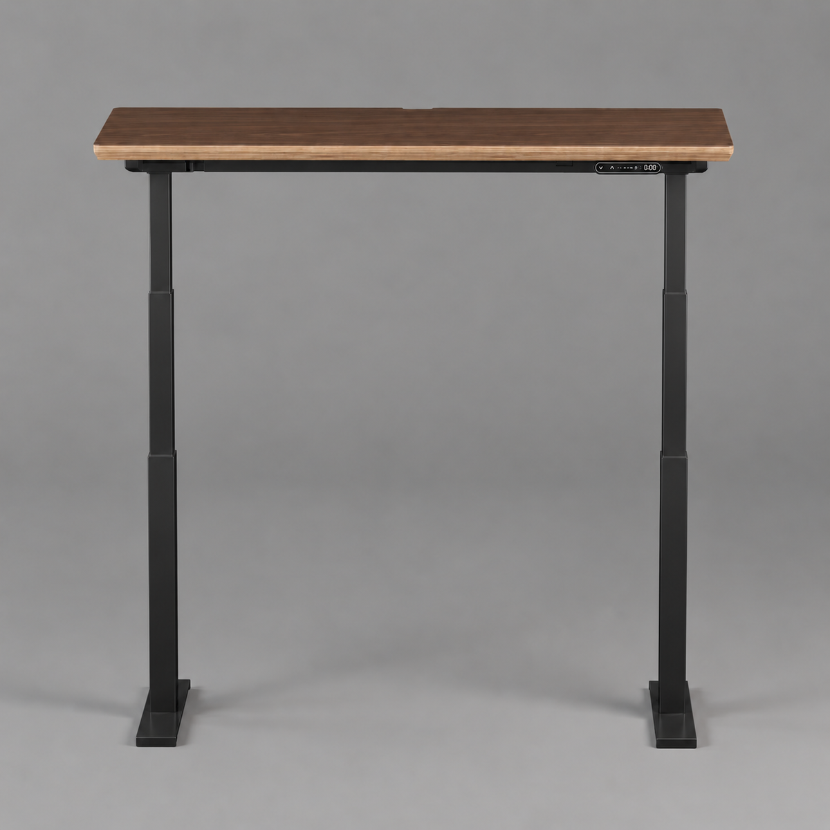 Model 301 Electric Standing Desk | Walnut Veneer | 48 x 24 in | Black Legs