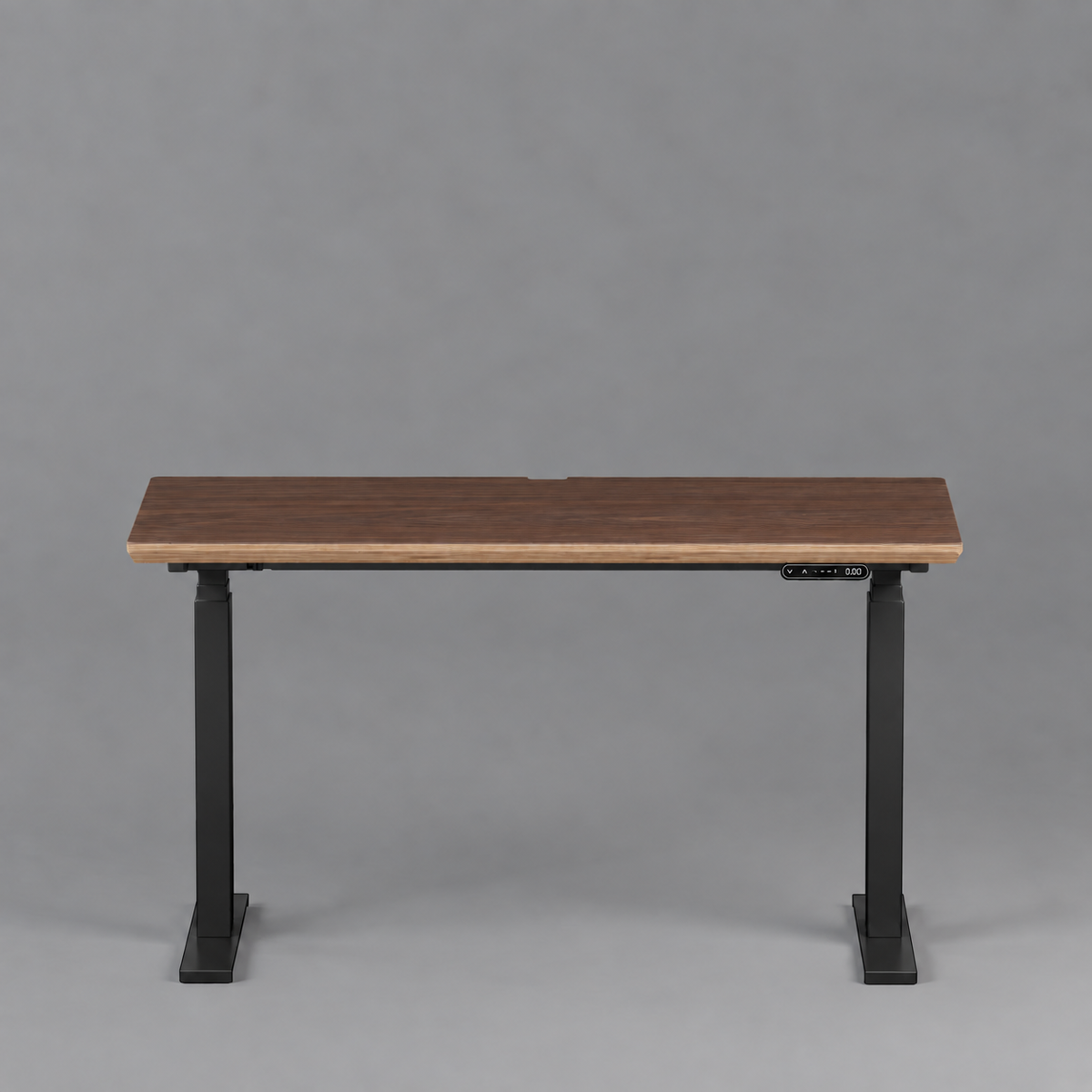 Model 301 Electric Standing Desk | Walnut Veneer | 48 x 24 in | Black Legs
