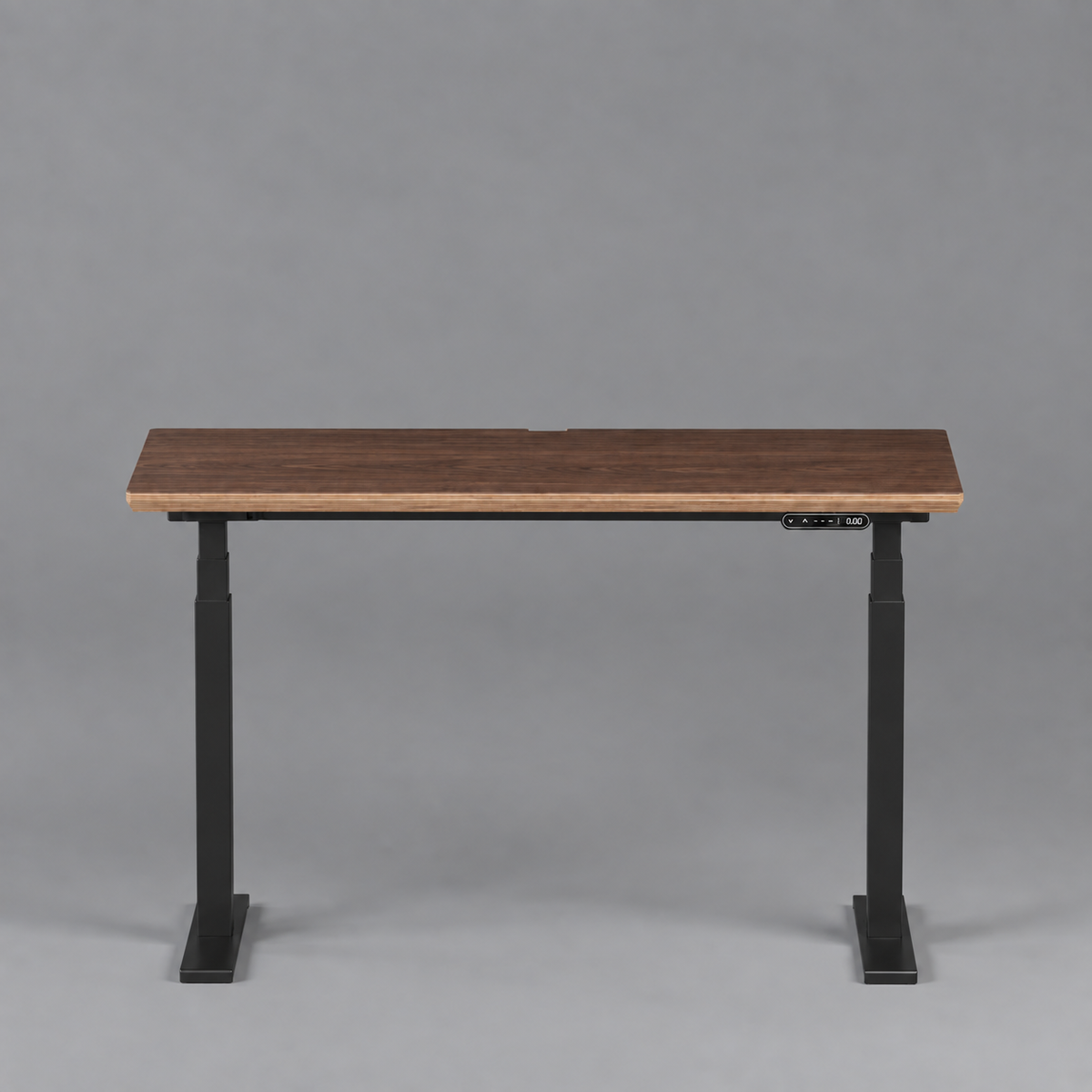Model 301 Electric Standing Desk | Walnut Veneer | 48 x 24 in | Black Legs