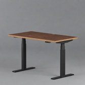 Model 301 Electric Standing Desk | Walnut Veneer | 48 x 24 in | Black Legs
