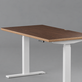 Model 301 Electric Standing Desk | Walnut Veneer | 55 x 27 in | White Legs