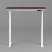 Model 301 Electric Standing Desk | Walnut Veneer | 55 x 27 in | White Legs