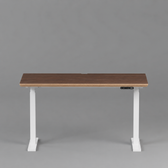 Model 301 Electric Standing Desk | Walnut Veneer | 55 x 27 in | White Legs