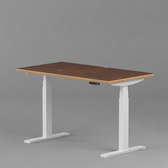 Model 301 Electric Standing Desk | Walnut Veneer | 55 x 27 in | White Legs