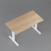 Model 301 Electric Standing Desk | Oak Veneer | 55 x 27 in | White Legs