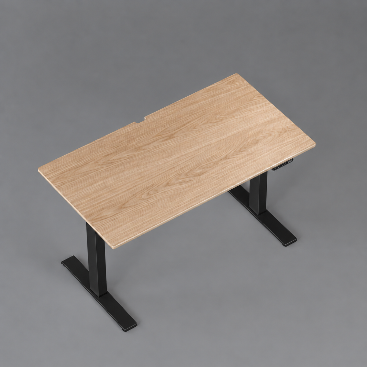 Model 301 Electric Standing Desk | Oak Veneer | 48 x 24 in | Black Legs