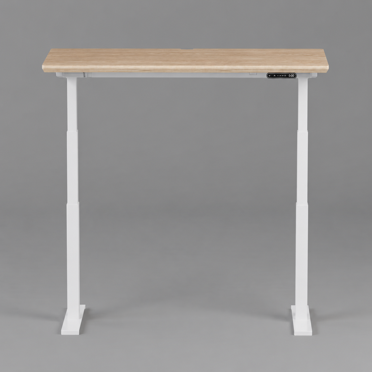 Model 301 Electric Standing Desk | Oak Veneer | 55 x 27 in | White Legs