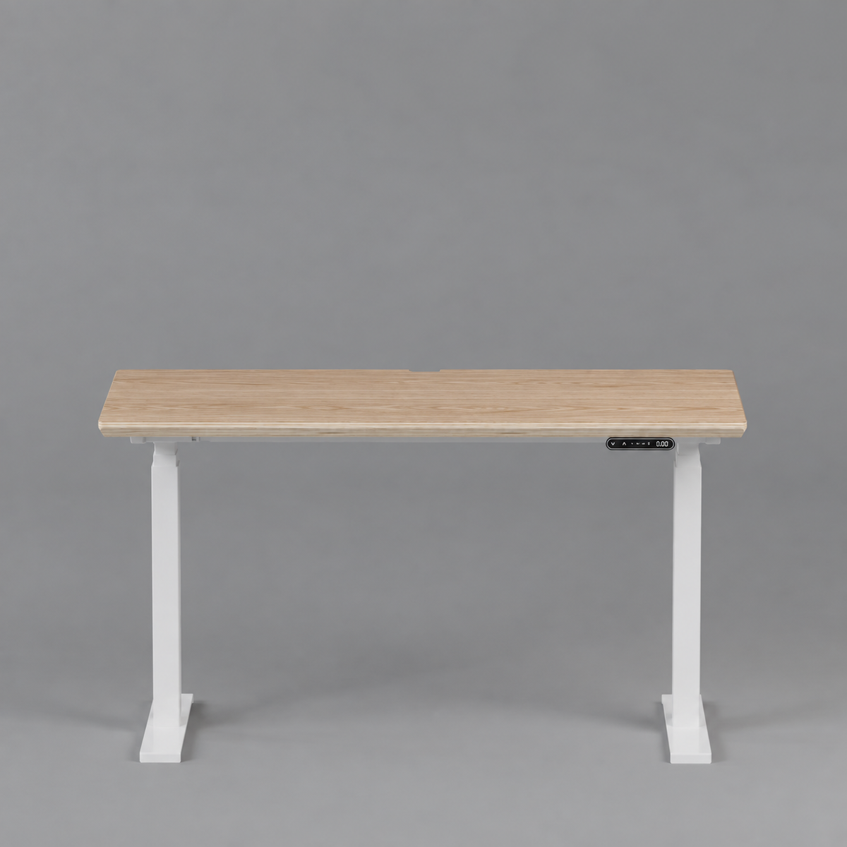 Model 301 Electric Standing Desk | Oak Veneer | 55 x 27 in | White Legs