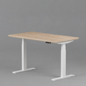 Model 301 Electric Standing Desk | Oak Veneer | 55 x 27 in | White Legs