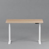 Model 301 Electric Standing Desk | Oak Veneer | 55 x 27 in | White Legs