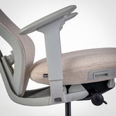 Pelicanwork Verto ergonomic office chair in beige with adjustable armrest and lumbar support