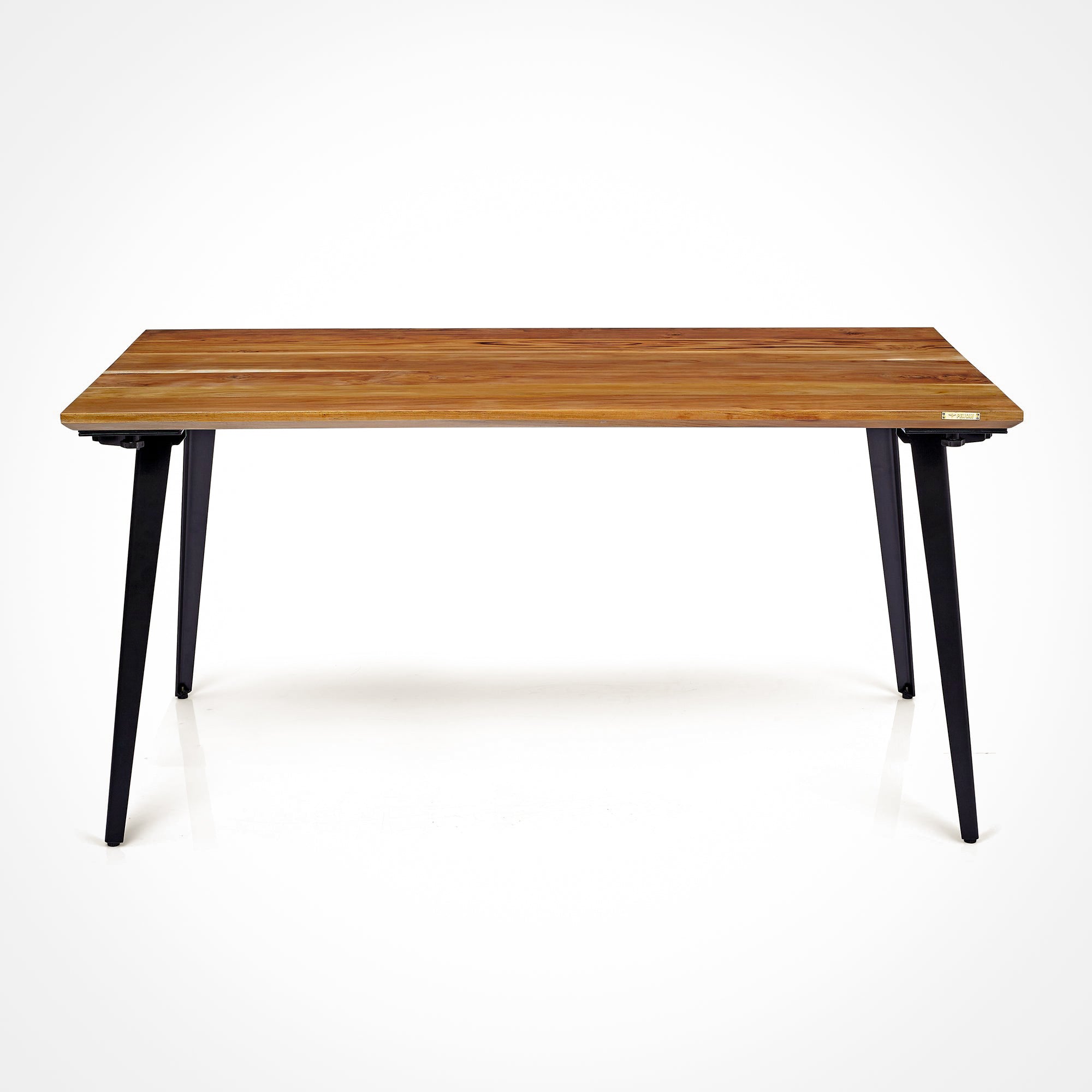 Model 205 Pro Desk (5x2.5 feet) - Solid Teak Wood/Black Legs