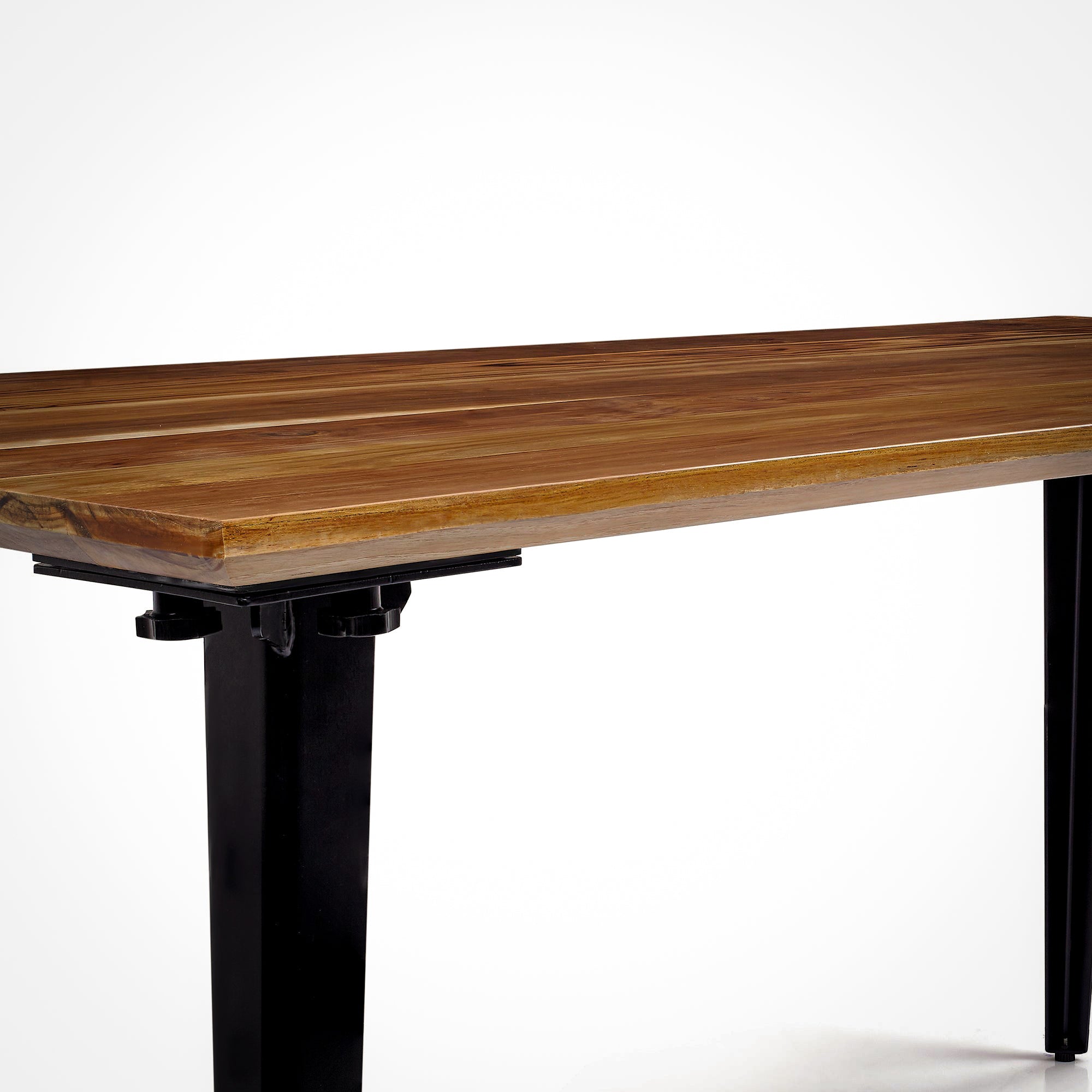 Model 205 Pro Desk (5x2.5 feet) - Solid Teak Wood/Black Legs