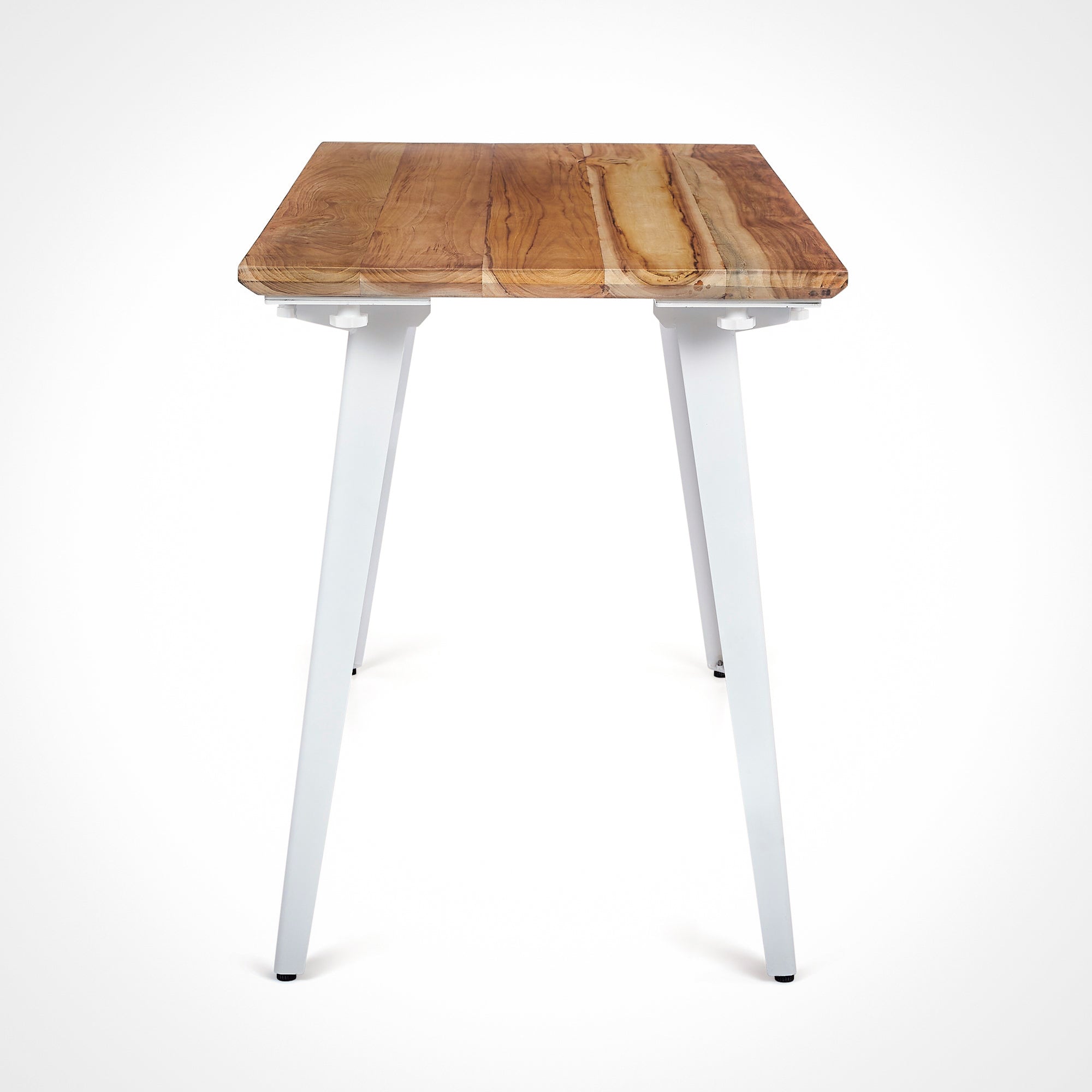 Model 205 Desk (4x2 feet) - Solid Teak Wood/White Legs