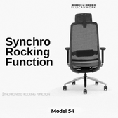 Pelicanwork Model 54 black ergonomic office chair with synchro rocking function