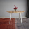 Model 208 Round Table - Solid Teak Wood (White Legs)