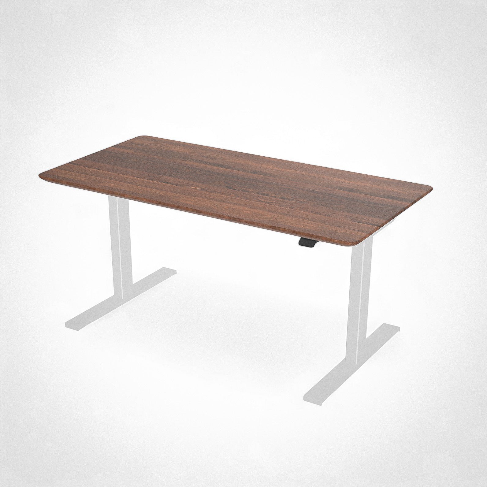 Model 304 | Solid Wood Height Adjustable Desk (55"x28") | Walnut | White Legs