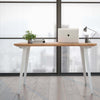 Model 205 Desk (4x2 feet) - Solid Teak Wood/White Legs