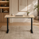 Model 301 Electric Standing Desk | Beige | 48 x 24 in | Black Legs